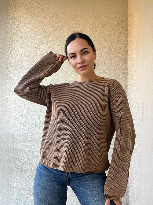 Светр жіночий A-N 875 варка в'язка оверсайз one size, шоколад, one size Київ - фото 16