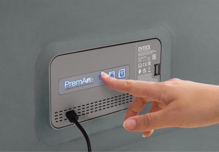 Надувная двуспальная кровать с USB электронасосом 203х152х46 Intex 64926 бежевая Киев - изображение 2