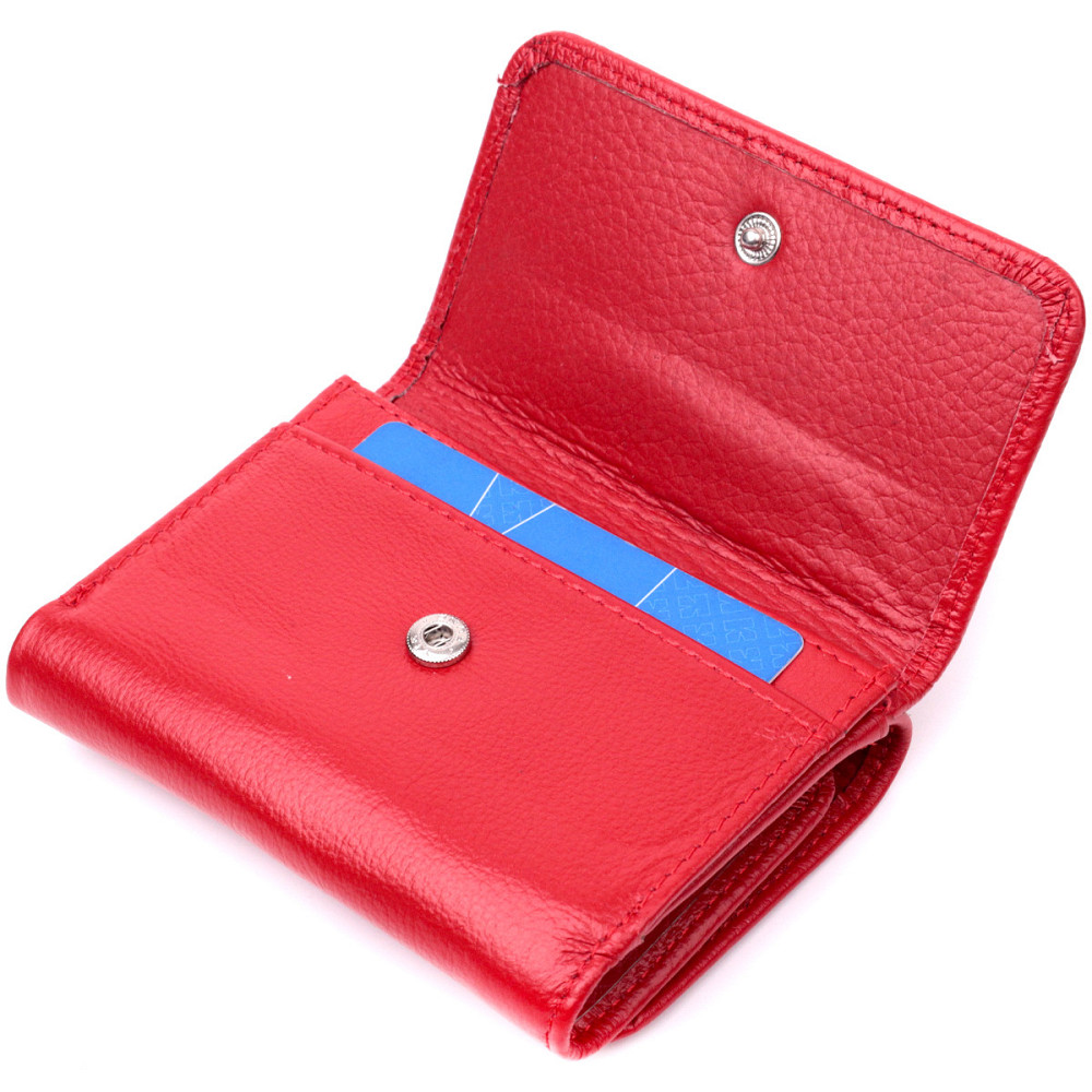 Горизонтальный кошелек для женщин из натуральной кожи ST Leather 19478 Красный Киев - изображение 5