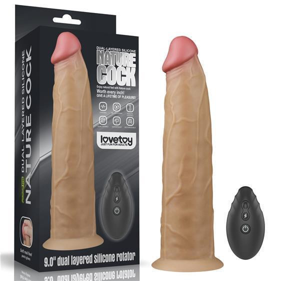 Вібратор - Dual-Layered Silicone Rotator 9" Flesh Sex Aura Київ - фото 1