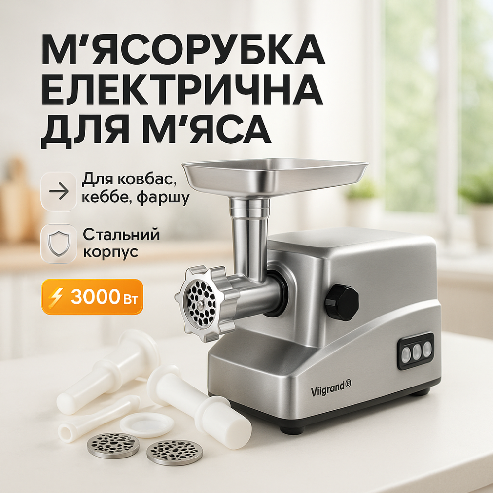 Мясорубка с мощным двигателем, Мясорубки для ресторанов, Электрическая мясорубка для изготовления фарша NJ-61 Львов - изображение 16