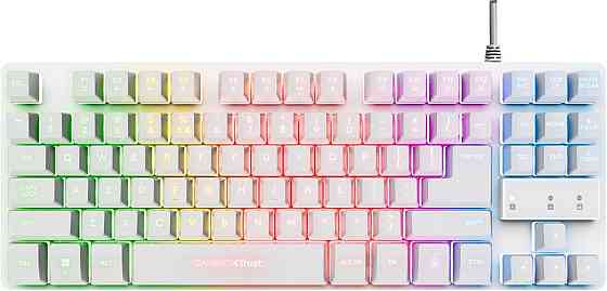Ігрова клавіатура Trust GXT 833W Thado TKL, компактна, біла, QWERTY (англійська), RGB-підсвітка, Ant Київ