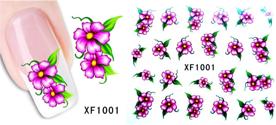 Наклейки для нігтів "Квіточки" XF1001 Київ - фото 1