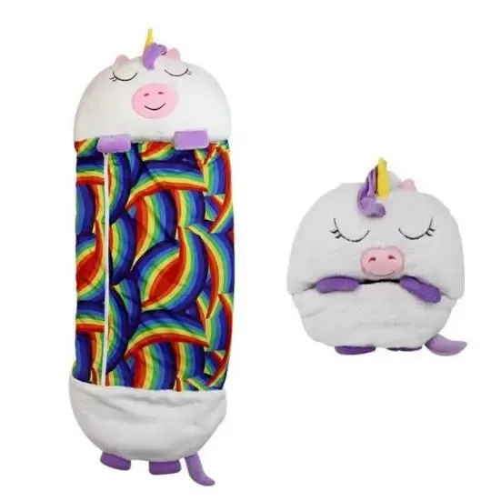 белый единорог Детский спальный мешок на молнии 3 в 1 игрушка подушка спальник и встроенная подушка Коломыя