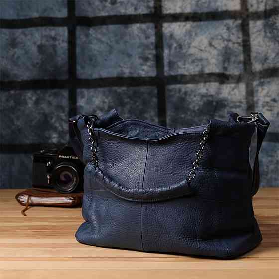 Сумка на кожен день з натуральної шкіри Vintage 22988 Синій Київ