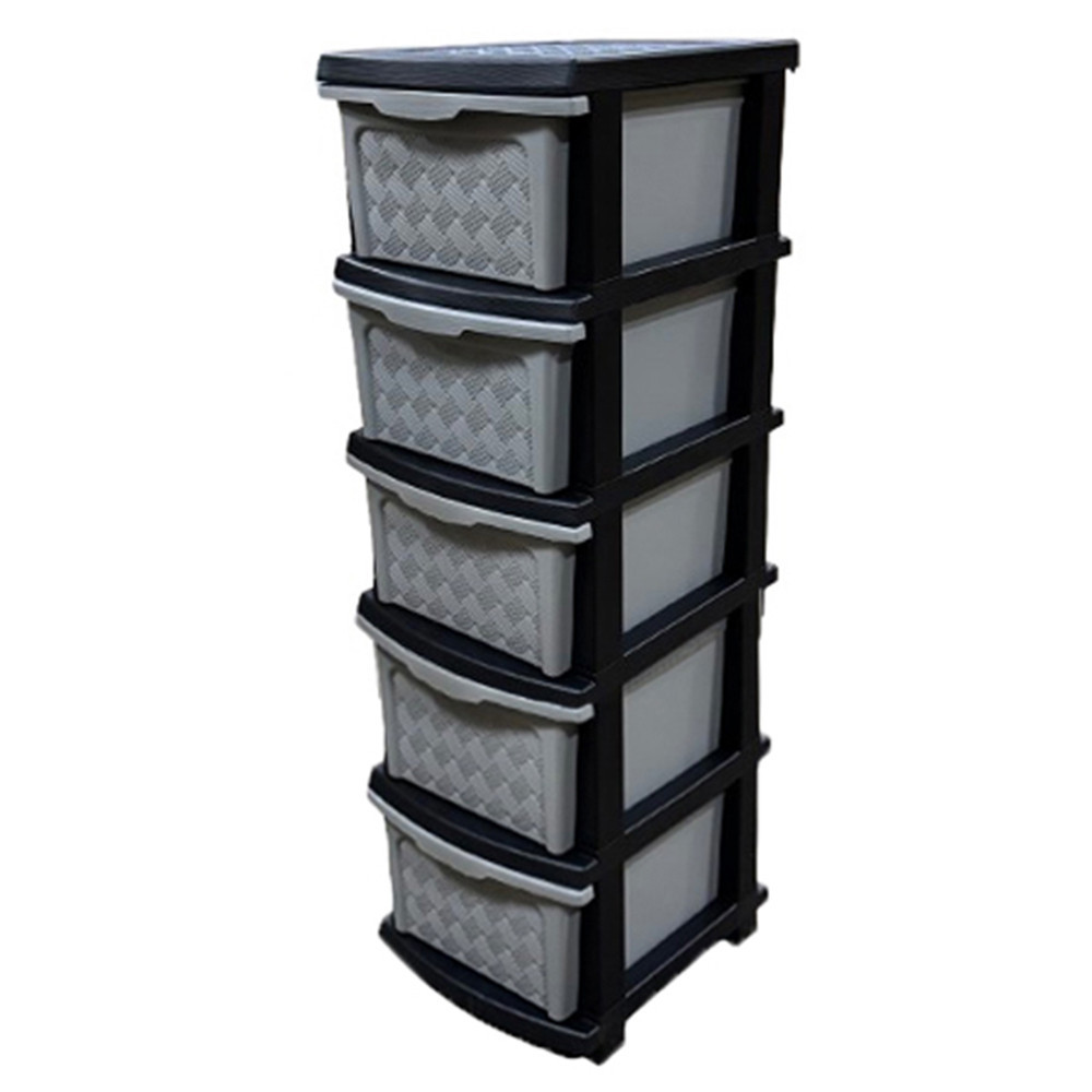 Комод пластиковий сіро-чорний "Компакт Плюс" 5 ярусів 106*40*34см R-Plastic Одеса - фото 1