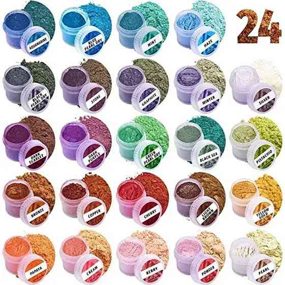 Слюдяний пігментний порошок MC-002, 24 банки по 2,8 грам Вінниця