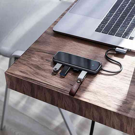 USB-Hub Baseus Multi-functional HUB (Type-C to 4xUSB3.0+PD) Deep gray Київ