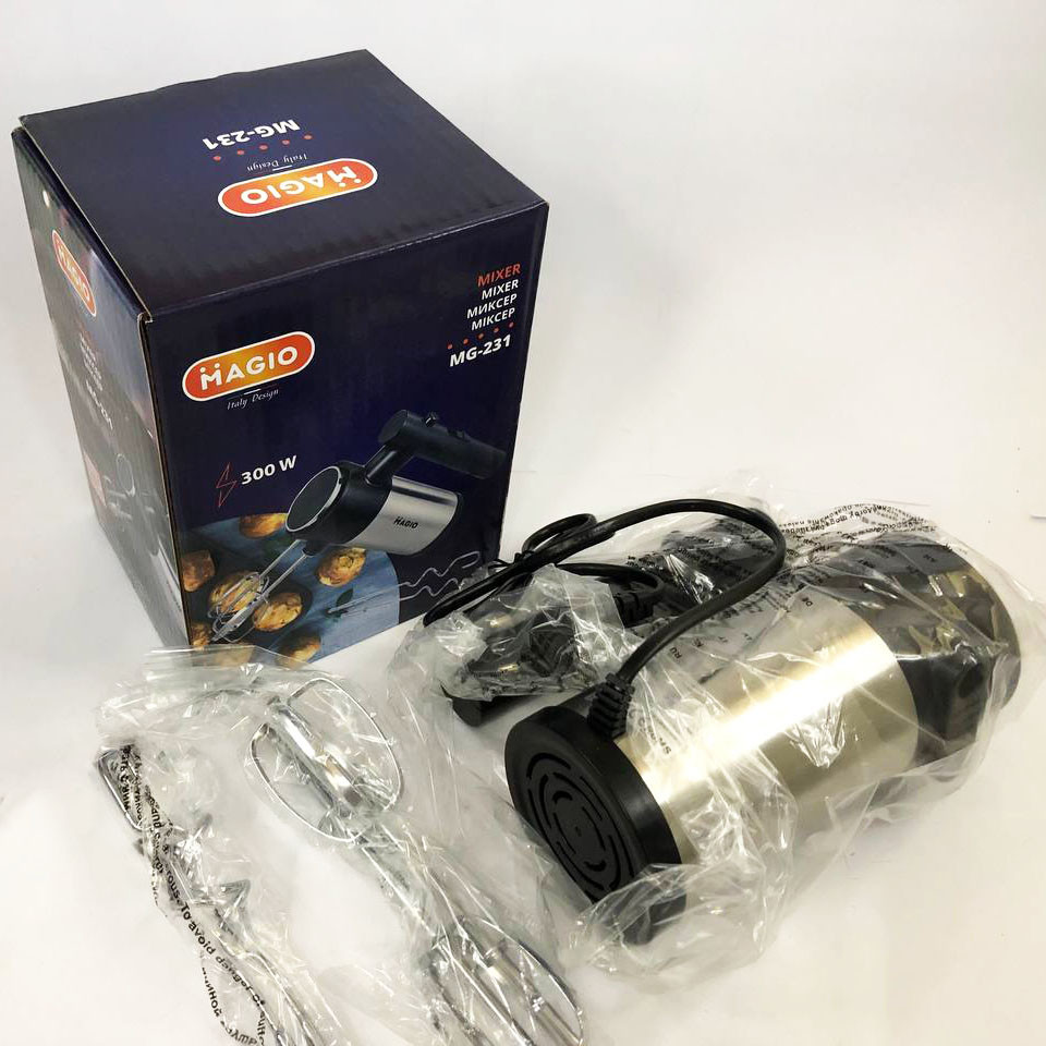 Міксер з насадками для збивання MAGIO МG-231 300 Вт, Міксер для замішування тіста ручний VC-66 Київ - фото 4