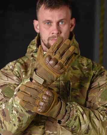 Зимові чоловічі тактичні рукавички Mechanix energy із захисними накладками койот Одеса