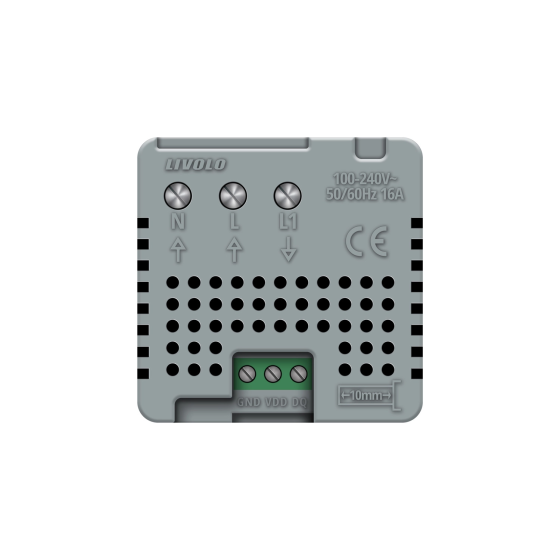 Терморегулятор (термостат) сенсорний програмований для водяної теплої підлоги Livolo, сірий, модуль без рамки (VL-FCQ1-2IP) Коломия