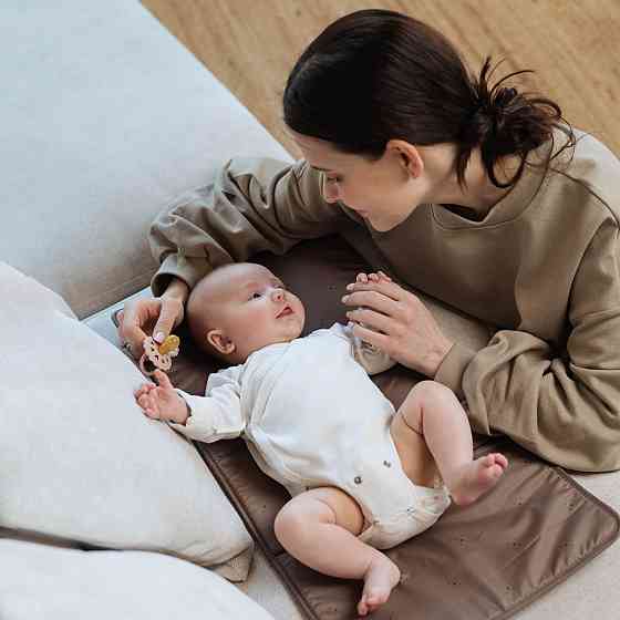 Сумка-рюкзак для мами Чорна Бежевий Київ