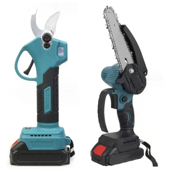 Акумуляторний садовий набір DOMOTEC 2в1 24V: ланцюгова пилка 6″ та секатор, 2 АКБ, кейс Одеса