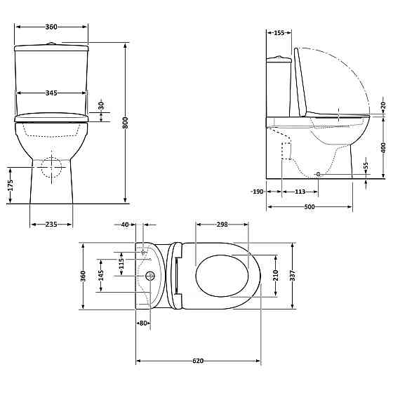 Унітаз підлоговий Qtap Stork Ultra Quiet 630×350×805 мм із сидінням Soft-close, White QTSTO27W49260 Київ