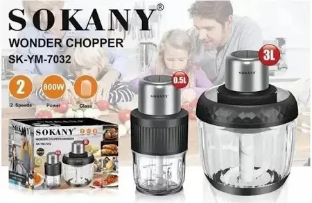 Многофункциональный измельчитель-блендер SK-06008, 800 Вт, 3+0,5 л, для смешивания и измельчения Одесса - изображение 1