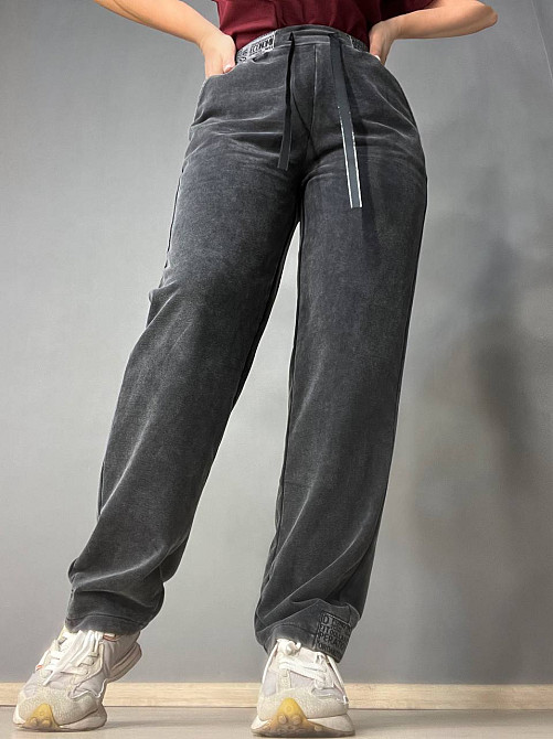 Брюки жіночі Yimeite 516 мом банани варені тай дай трикотажні талія на резинці чорні, чорний, 33 Київ - фото 14