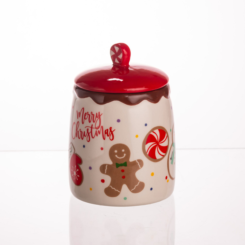 Банка для сипучих продуктів з кришкою з порцеляни 9×13 (см) Merry Christmas CR-1-42 Київ - фото 5