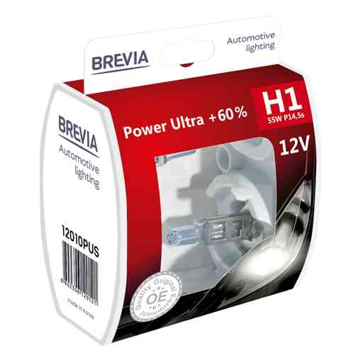 Галогенова лампа Brevia H1 12V 55W P14.5s Power Ultra +60% S2 Львів