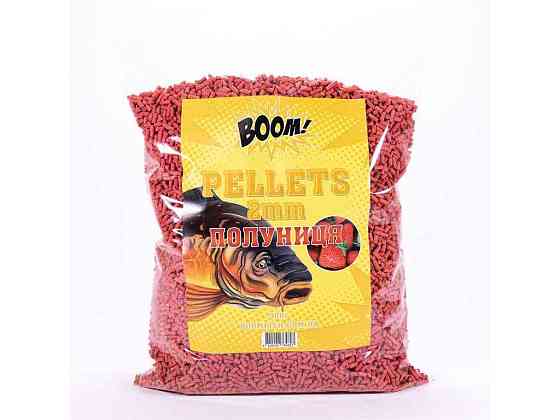 Принада в гранулах Pellets Полуниця 900г 2мм ТМ BOOM Київ