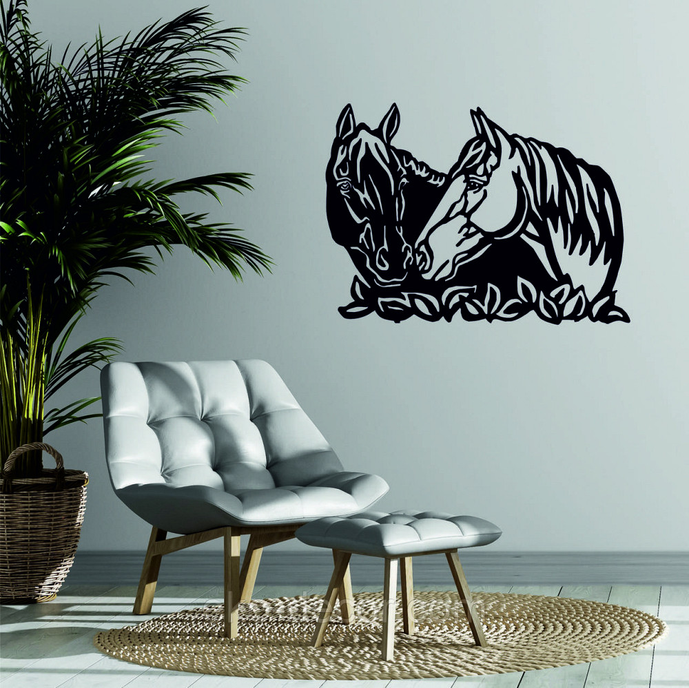 Декоративное настенное Панно «Коні»  Декор на стену 90*66 см, Черный Киев - изображение 1