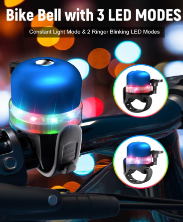 Велосипедний дзвінок PL-B19R X-56 акумуляторний + RGB LED + Type-C + водонепроникний Дніпро