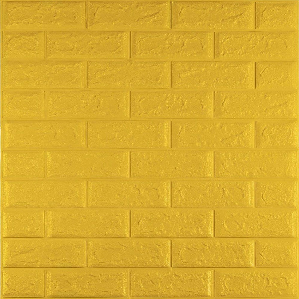 Самоклеюча 3D панель цегла жовта Київ - фото 1