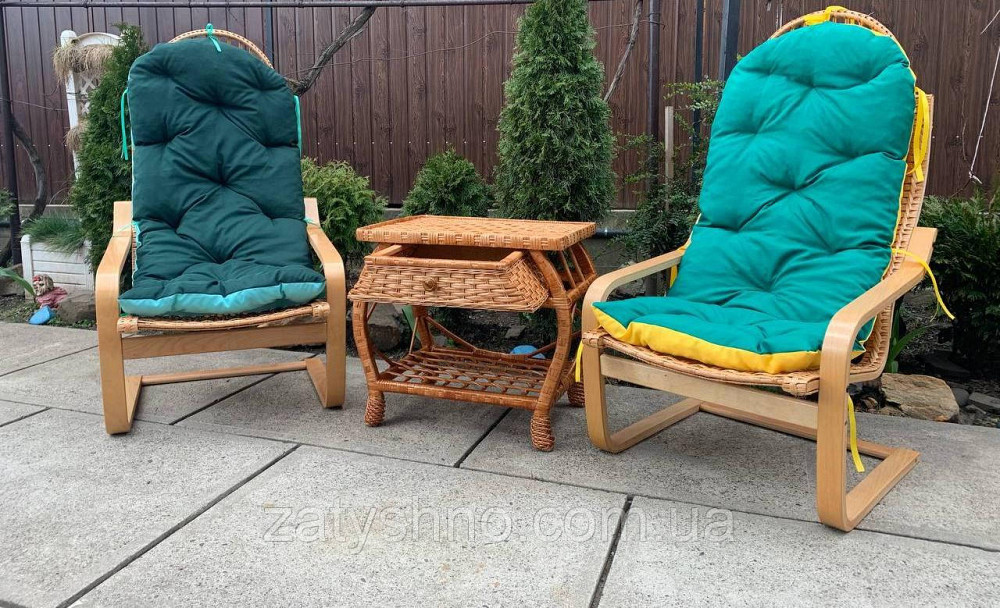 Мебель плетеная с синими накидками Киев - изображение 1