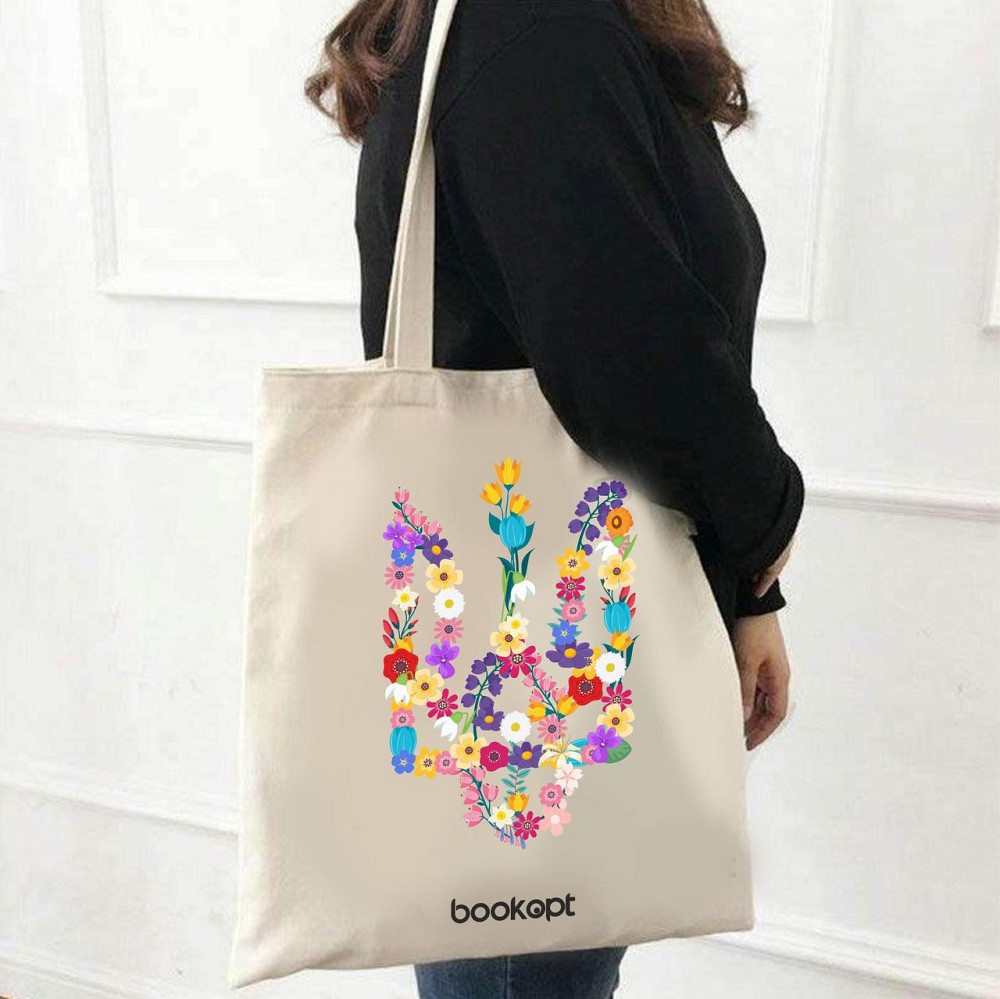 Екошопер BookOpt BK4033 Квітковий Тризуб бежевий Луцк - изображение 5