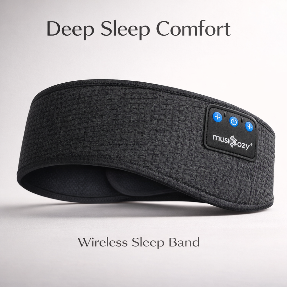 Bluetooth-наушники для сна MUSICOZY с повязкой, тонкие динамики, микрофон, до 16 часов, черные Киев - изображение 1