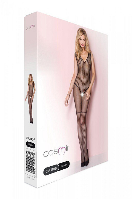Сітчастий чорний бодістокінг з малюнком боді та гетр Casmir CA006 Sex Aura Київ - фото 8