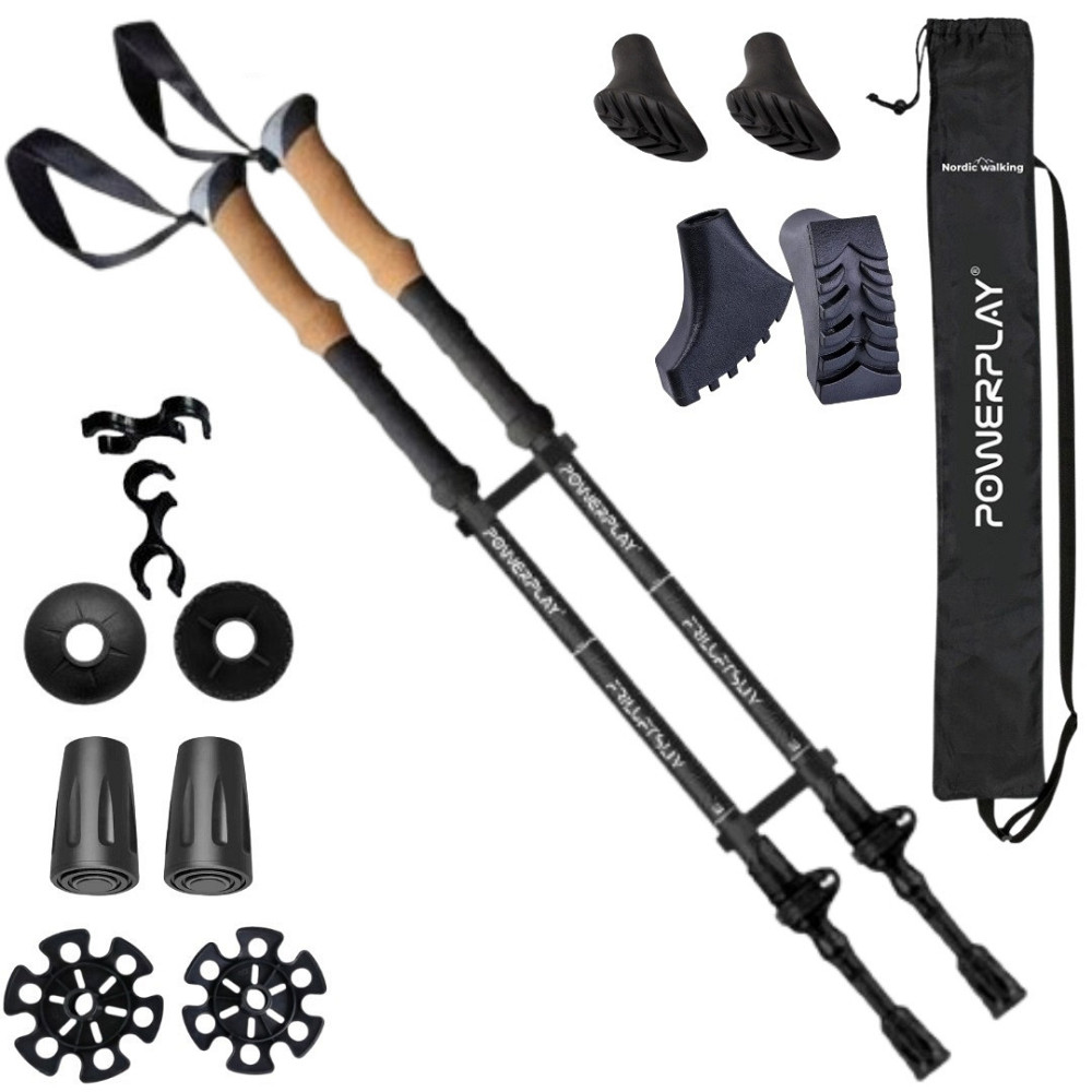 Палиці для скандинавської ходьби трекінгові палиці туристичні для спортивної ходьби PowerPlay 9110 80-135см Київ - фото 1