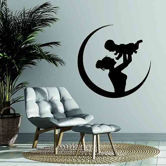 Декоративное настенное Панно «Мать и дитя», Декор на стену 70*70 см, Черный Киев