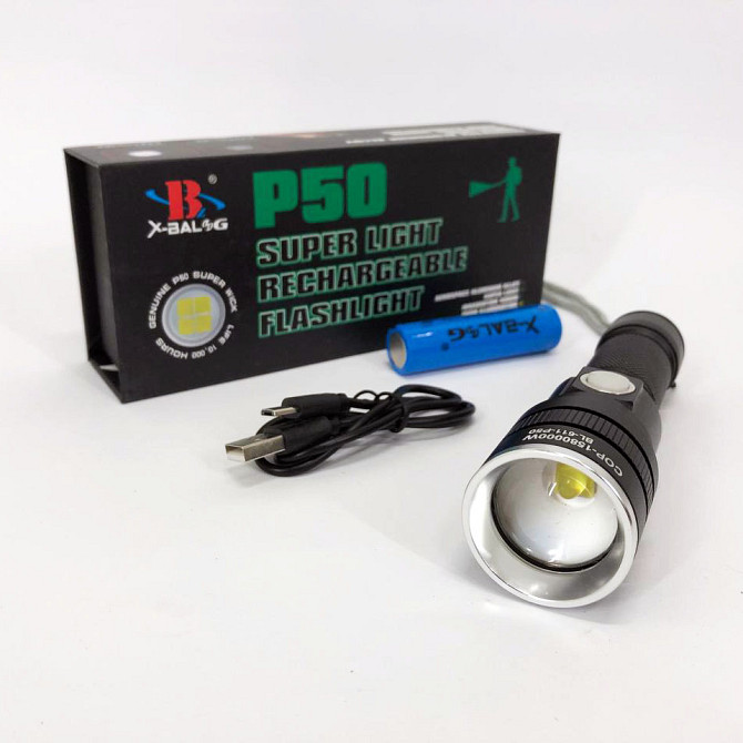 Компактний акумуляторний ліхтар BL-611-P50, Ліхтарик світлодіодний для туриста, LED ліхтар із зарядкою AE-82 Львів - фото 10