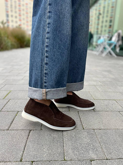 Лоферы женские Notta bene коричневые натуральная замша осень-весна размеры 36-40 (T-0224) Коломия - фото 6