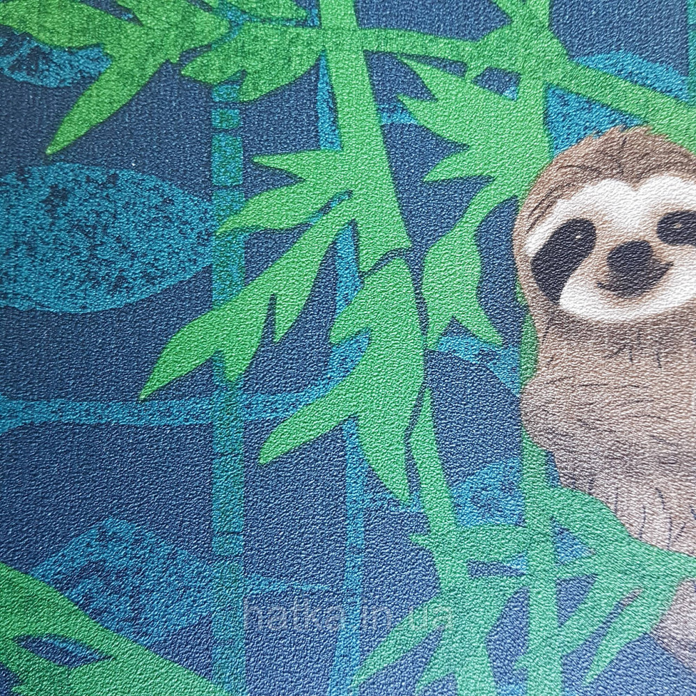 Шпалери флізелінові BN Doodleedo 0,53 х 10 м дитячі тропіки ведмеді коали коричневі зелені темно сині Київ - фото 2