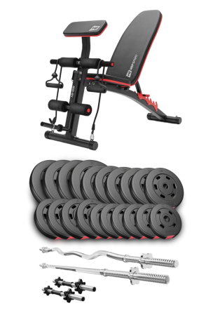 Набір Hop-Sport Premium 105кг з лавою HS-1035, штангами та гантелями Киев