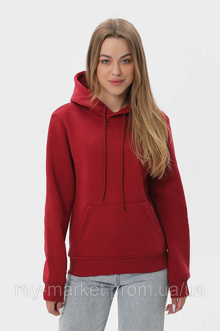Набір жіночий худі утеплене 2шт RAY BASIC Бордовий/Темно-сірий (U0401W-Burgundy-Dark Grey) Київ - фото 4