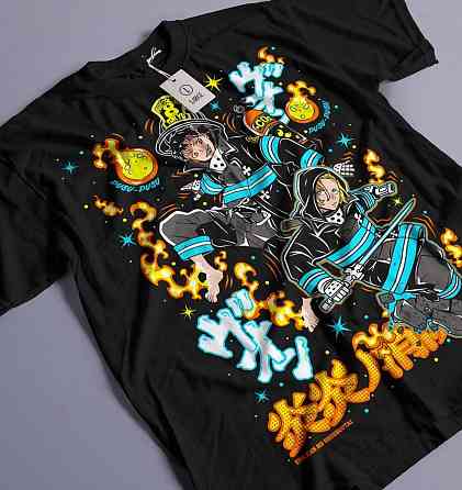 Футболка для мальчика аниме Фире Форке Схинра Кусакабе оверсайз (рост от 165 до 180 ) Черний AnimeJ0954m Днепр