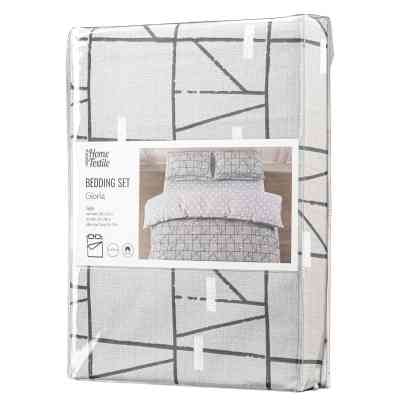 Постельное белье Ardesto Gloria сатин веселые геометрия, серый евро 200х220 (ART2022PG) Винница