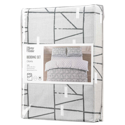 Постельное белье Ardesto Gloria сатин веселые геометрия, серый евро 200х220 (ART2022PG) Винница - изображение 1