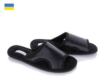 Мужские черные тапочки с открытым носком 