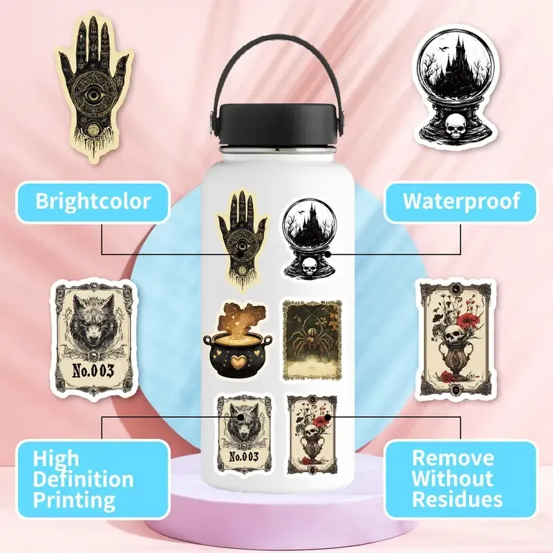 Набор готических наклеек 50 шт – магические, ведьминские и винтажные наклейки Киев - изображение 6