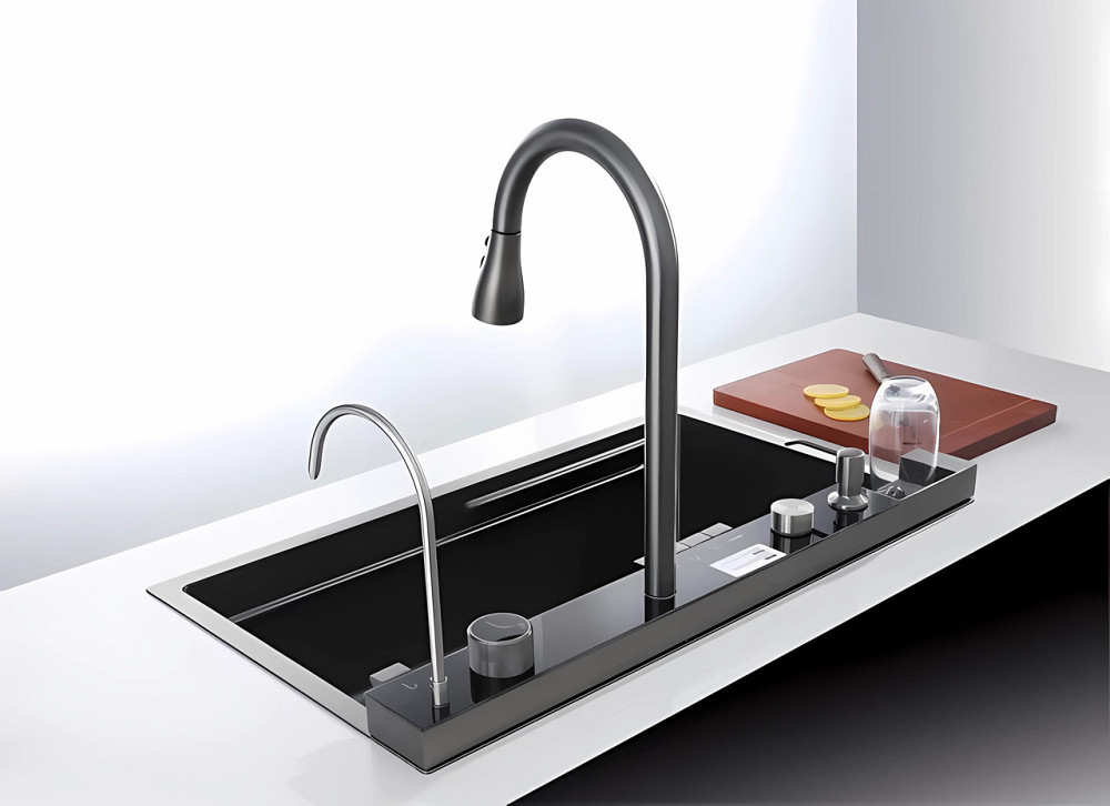 Кухонна раковина водоспад Willda, кухонна мийка водоспад темно-сіра 75х46х22 (747992614) Київ - фото 3