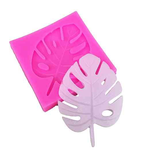 Силиконовый молд Листок 67 на 69 мм розовый Киев