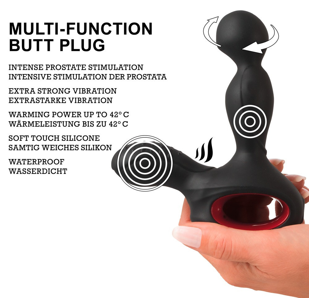 Вибростимулятор простаты с ротацией и подогревом You2Toys Silicone Prostate Plug, черный Sex Aura Киев - изображение 10