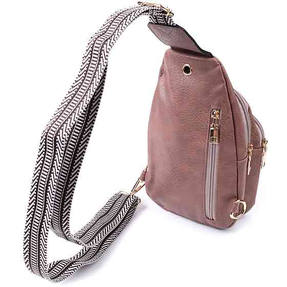 Стильна жіноча сумка через плече з отвором для навушників з екошкіри Коричневий (Vintage) Київ