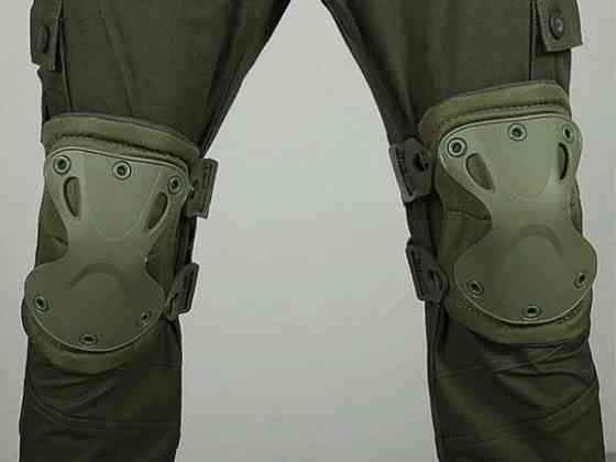 Комплект защиты Наколенники + налокотники из ударопрочного пластика (Оливковый) Киев