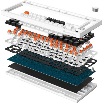 Клавіатура GamePro Asgard Valhalla MK160W Pro 75 RGB Wireless/Bluetooth/USB White (MK160W Pro) Вінниця - фото 8