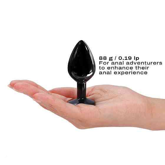 Металева анальна пробка з кристалом Dorcel Diamond Plug Black M Sex Aura Київ