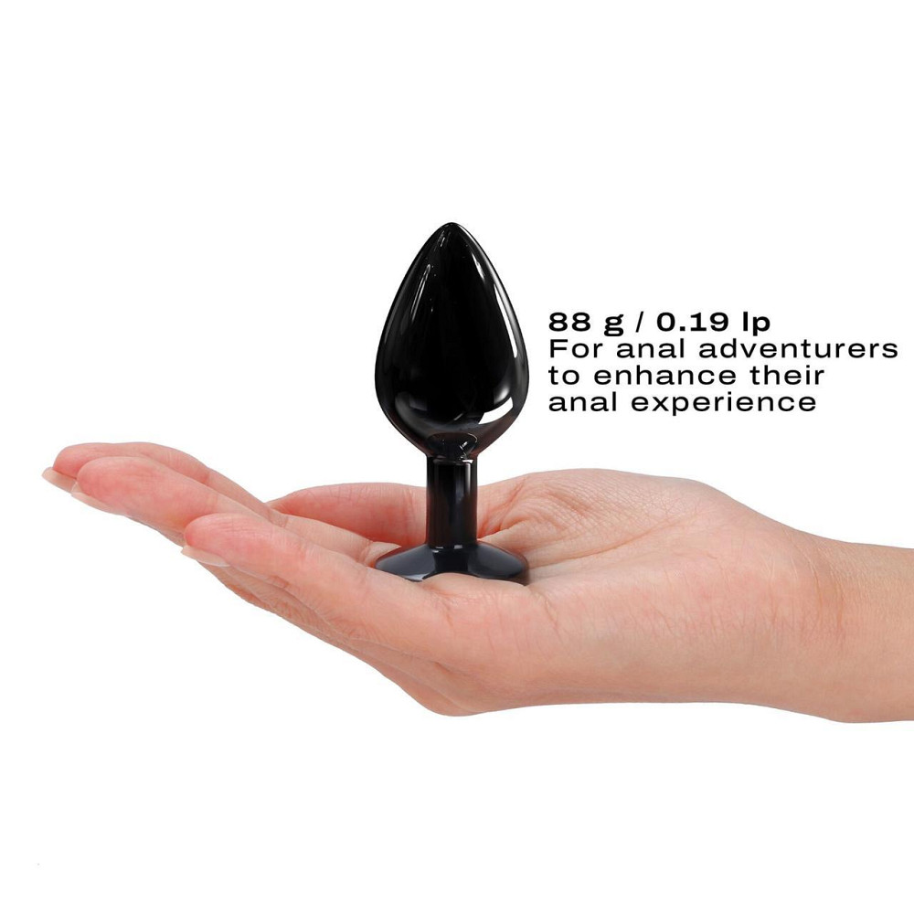 Металлическая анальная пробка с кристаллом Dorcel Diamond Plug Black M Sex Aura Киев - изображение 3